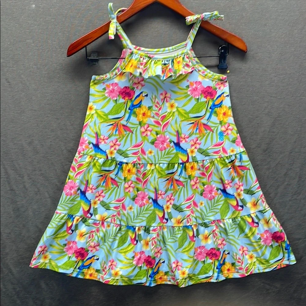 Tommy Bahama Pink and Blue‎ Ruffled Tiered Sundress